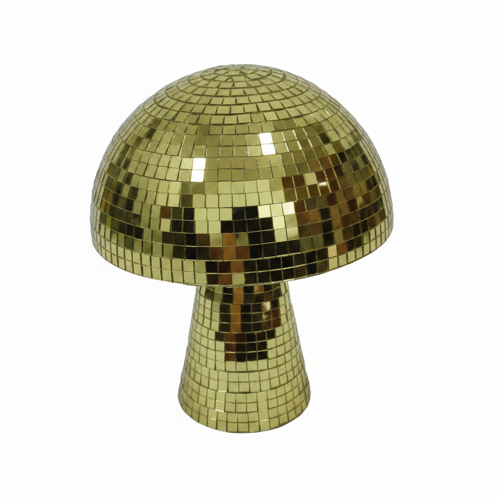 Champignon disco gold fond blanc