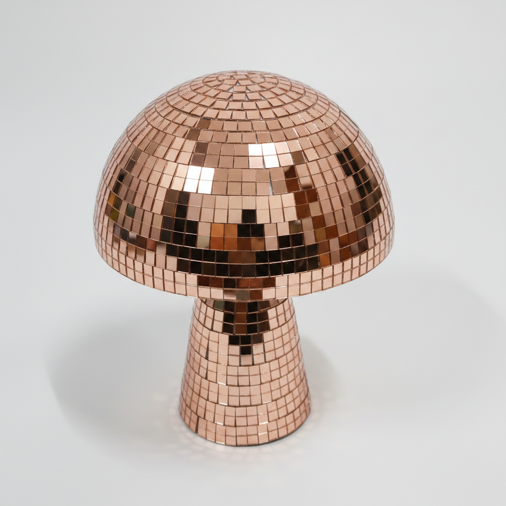 Champignon disco gold rosé fond blanc